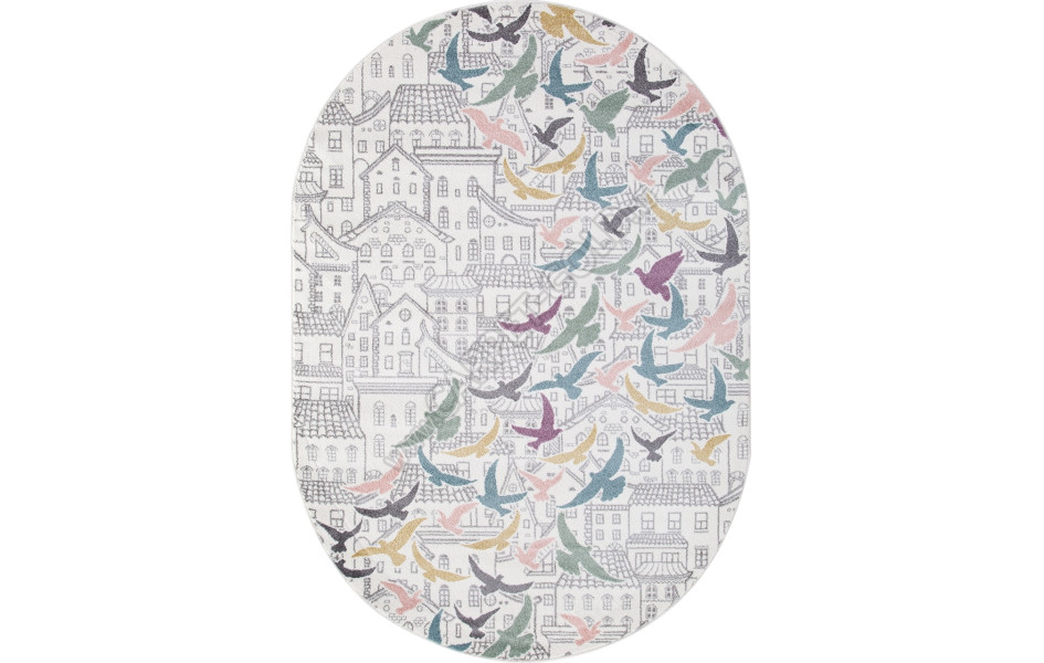 Детский ковер SOFIT C040 - LIGHT CREAM - Овал