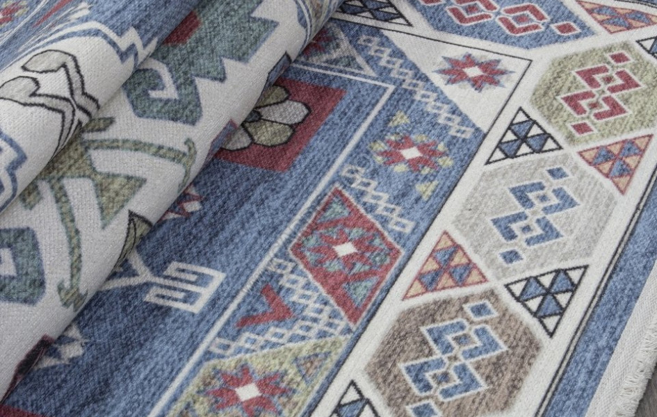 Ковер AB150A - BLUE / CREAM - Прямоугольник - коллекция LOTUS